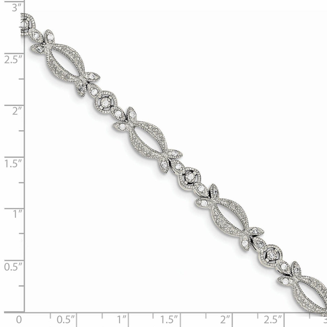 Lovely Rita's Bracelets Sterling Silver Polish Cubic Zirconia Bracelet