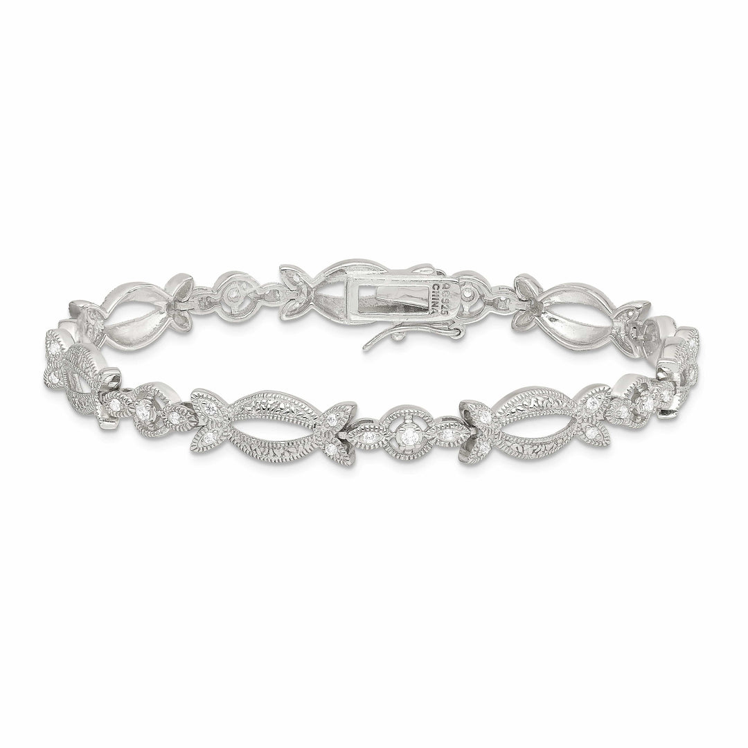 Lovely Rita's Bracelets Sterling Silver Polish Cubic Zirconia Bracelet