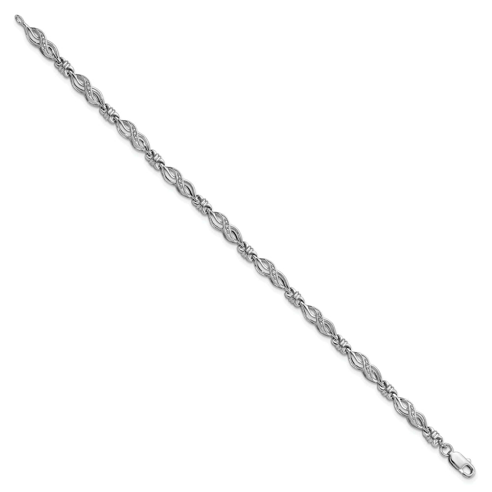 Lovely Rita's Bracelets Sterling Silver Polish Finish Diamond Bracelet