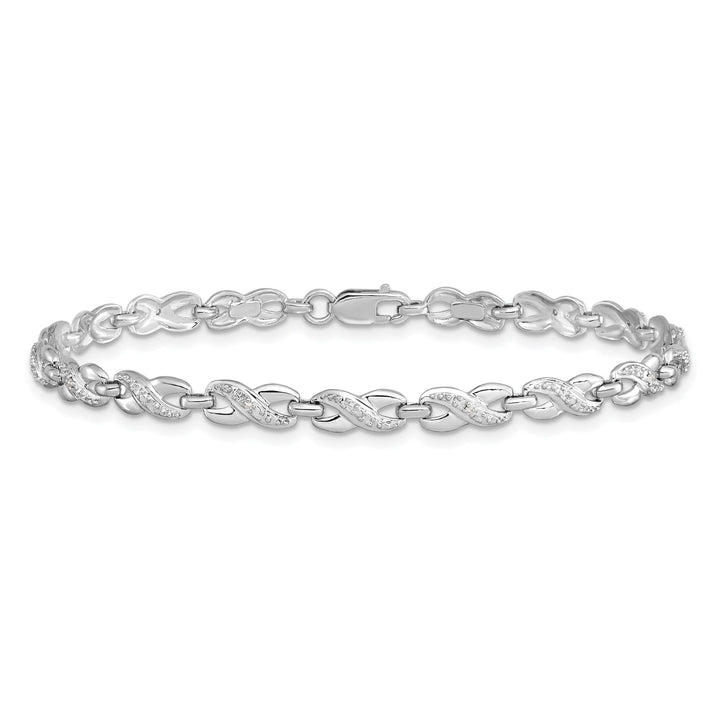 Lovely Rita's Bracelets Sterling Silver Polish Finish Diamond Bracelet