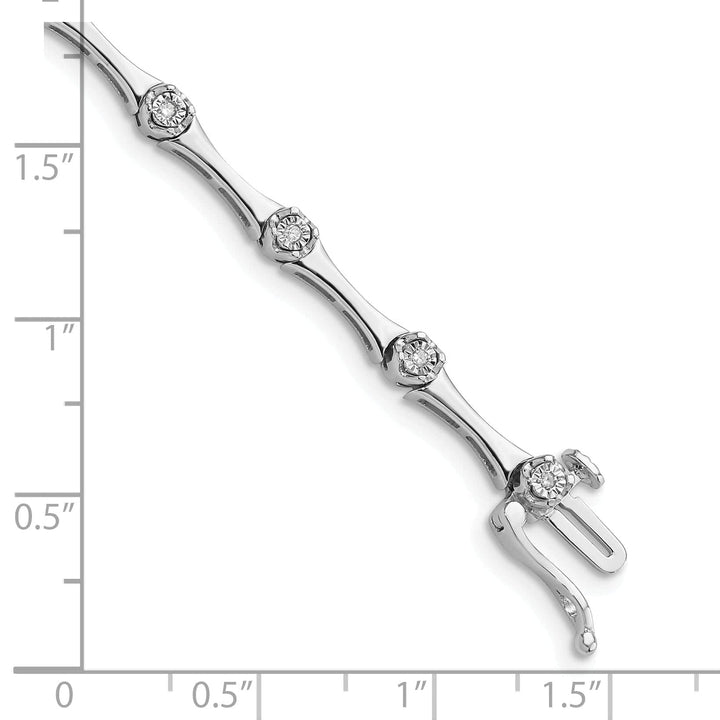 Lovely Rita's Bracelets Sterling Silver Polish Finish Diamond Bracelet