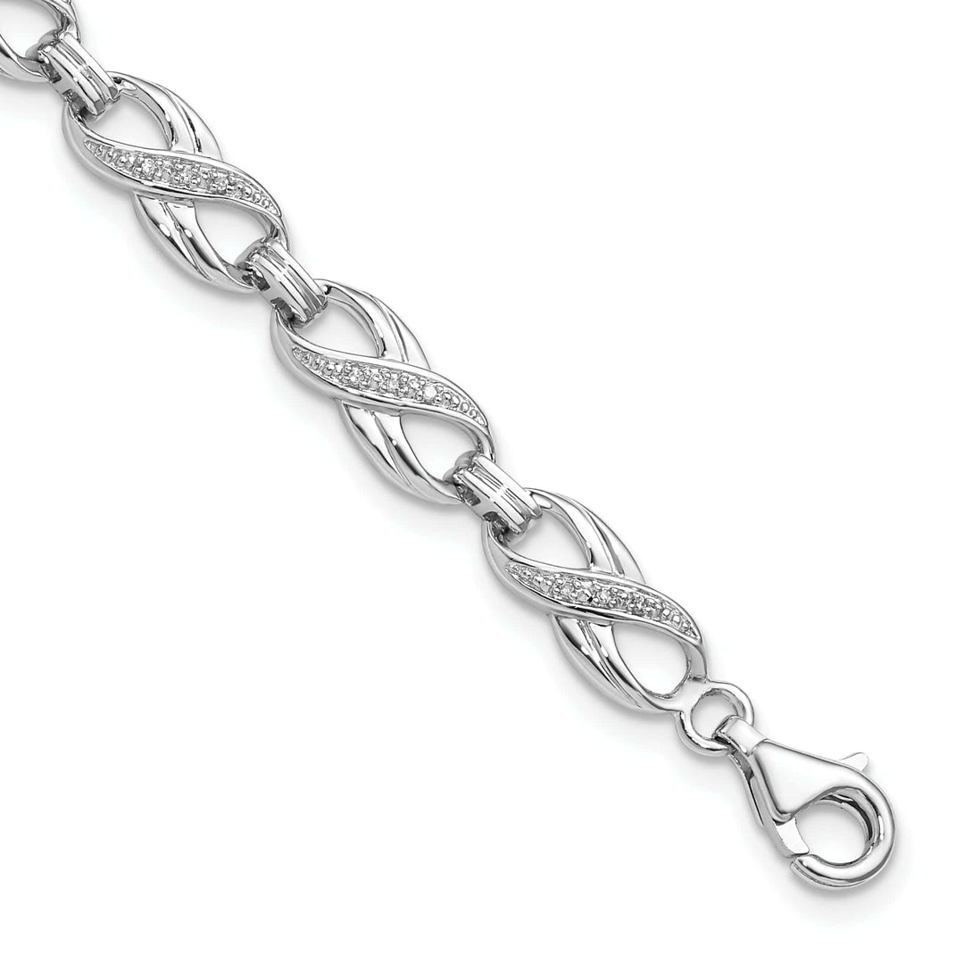 Lovely Rita's Bracelets Sterling Silver Polish Finish Diamond Bracelet