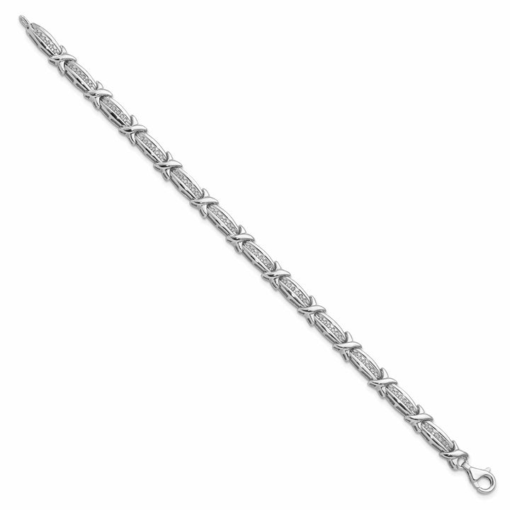 Lovely Rita's Bracelets Sterling Silver Polish Finish Diamond Bracelet