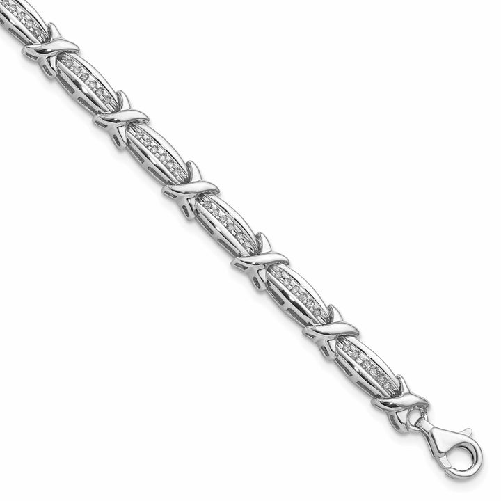 Lovely Rita's Bracelets Sterling Silver Polish Finish Diamond Bracelet