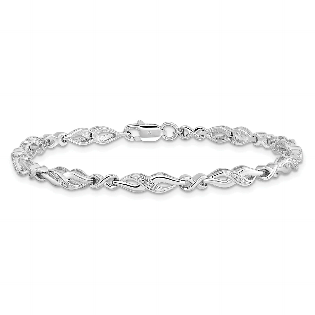 Lovely Rita's Bracelets Sterling Silver Polish Finish Diamond Bracelet