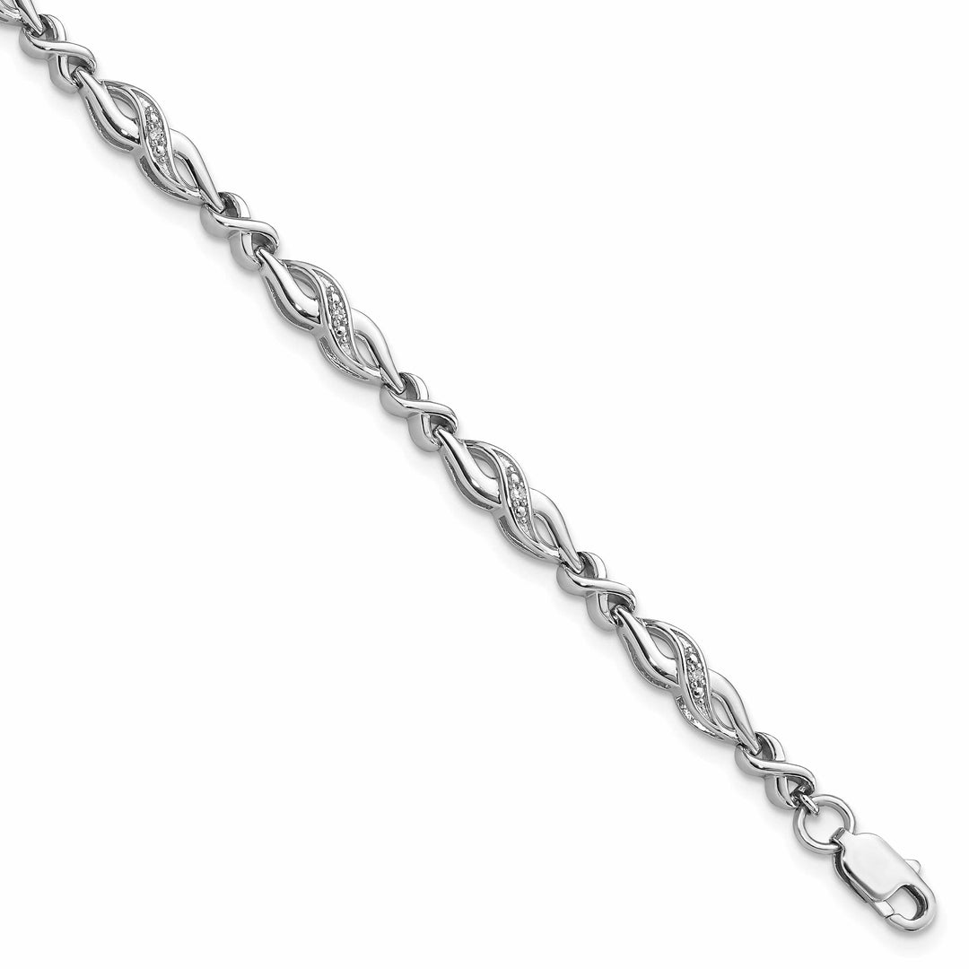 Lovely Rita's Bracelets Sterling Silver Polish Finish Diamond Bracelet