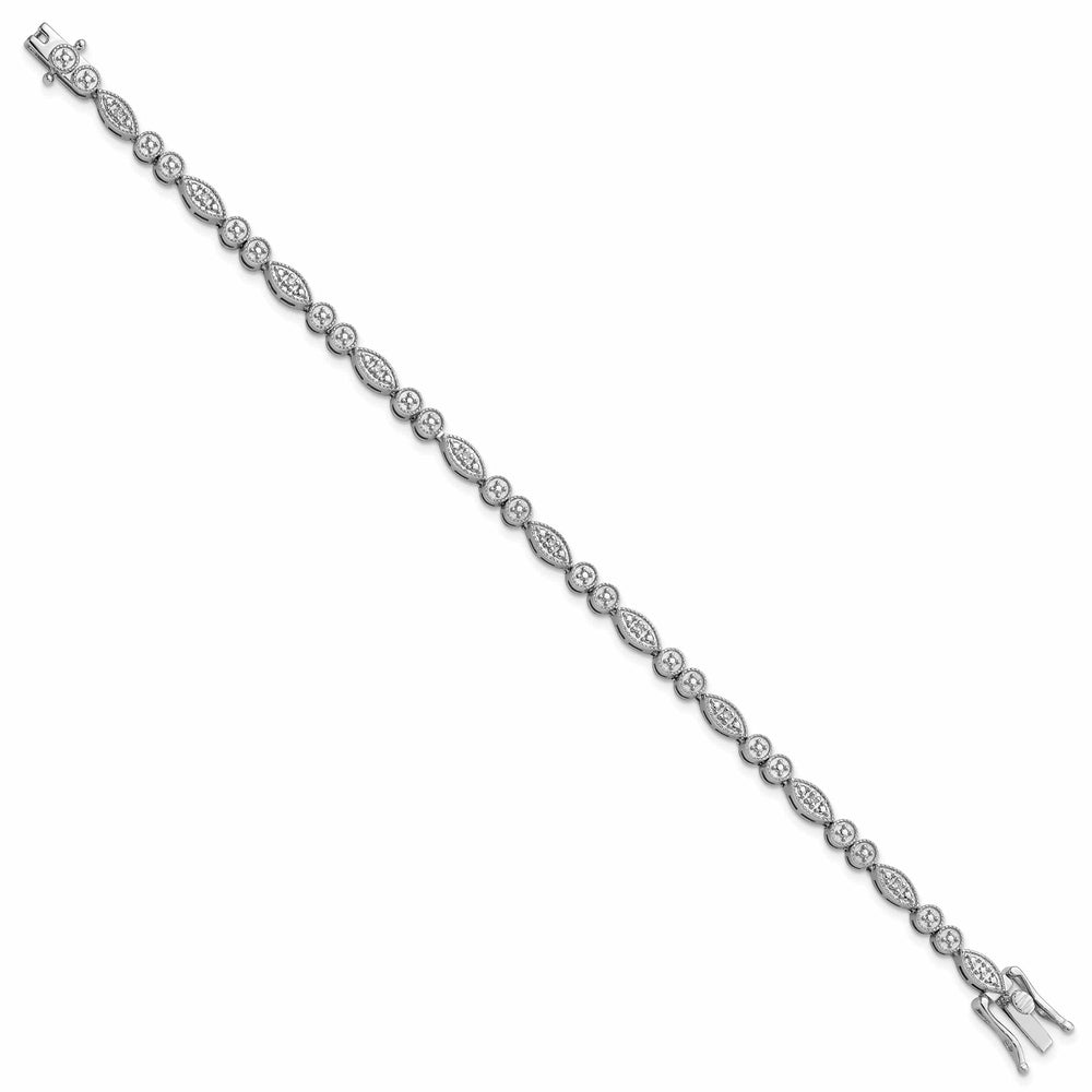 Lovely Rita's Bracelets Sterling Silver Polish Finish Diamond Bracelet