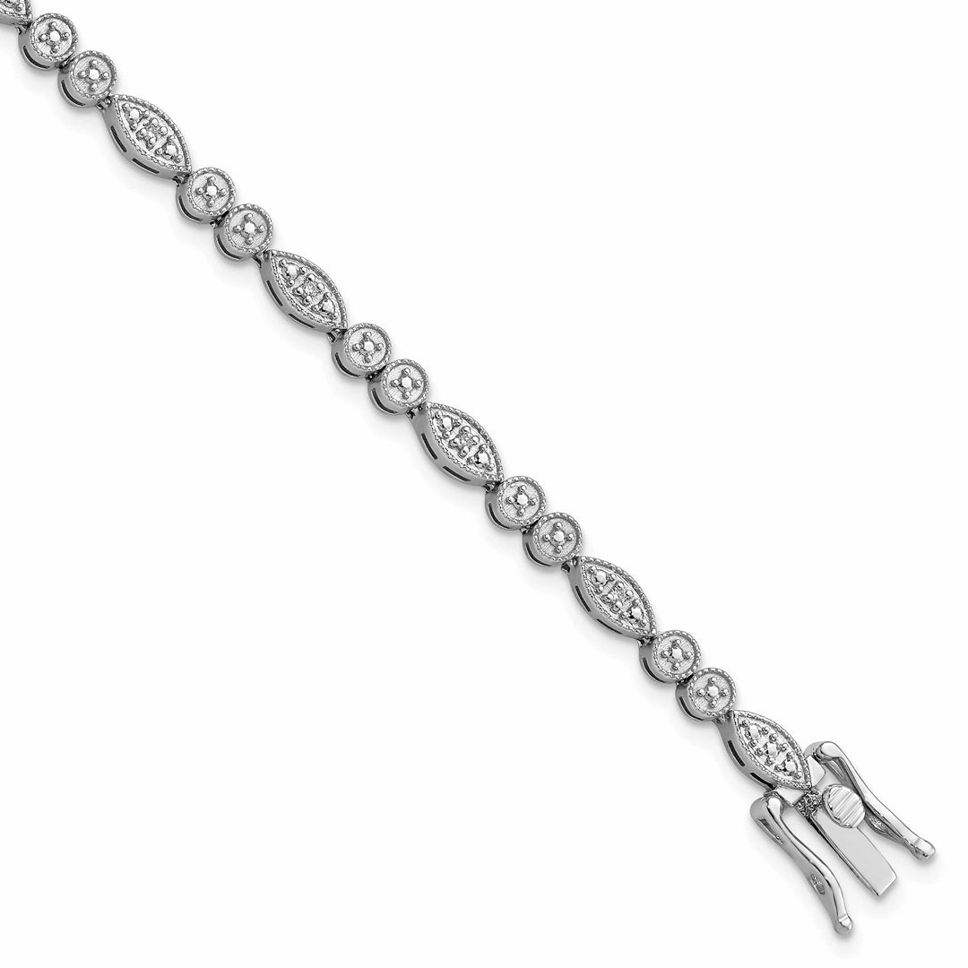 Lovely Rita's Bracelets Sterling Silver Polish Finish Diamond Bracelet