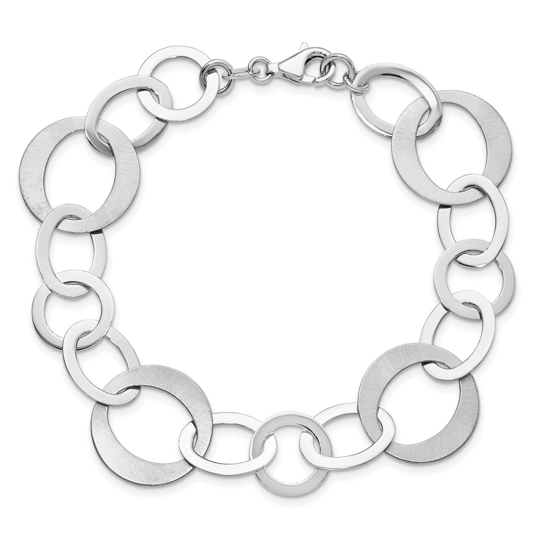 Lovely Rita's Bracelets Sterling Silver Polished Brushed Link Bracelet