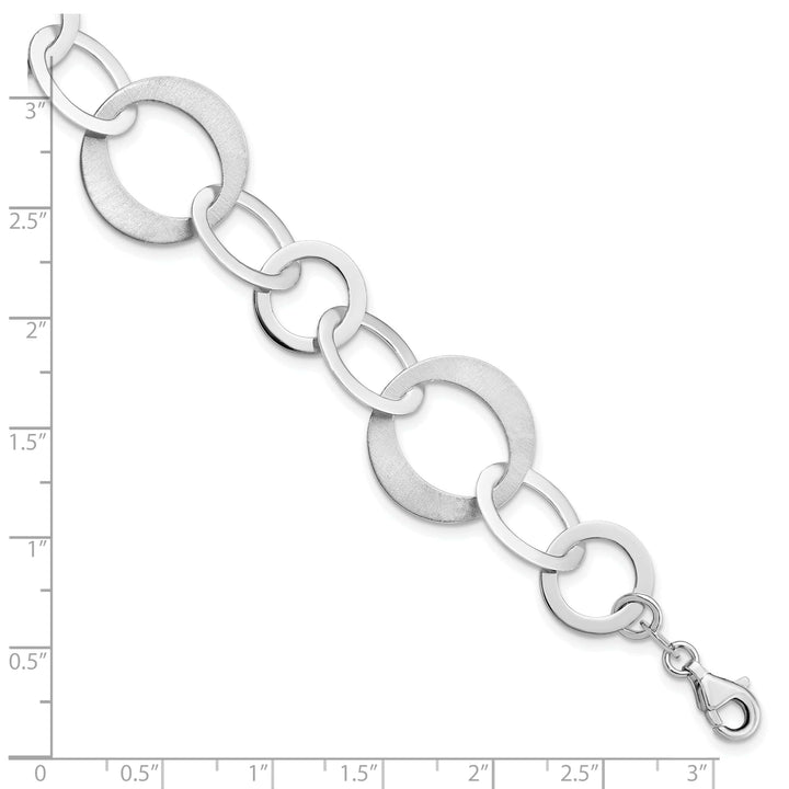 Lovely Rita's Bracelets Sterling Silver Polished Brushed Link Bracelet