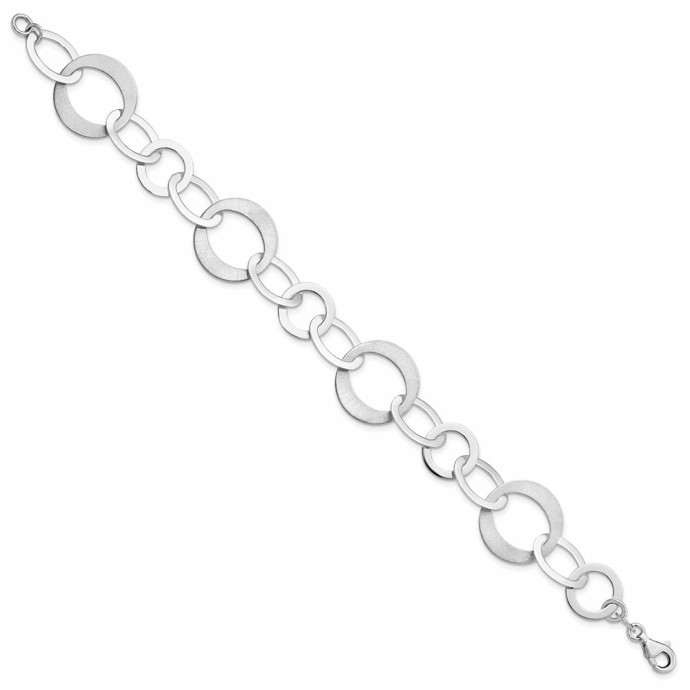 Lovely Rita's Bracelets Sterling Silver Polished Brushed Link Bracelet