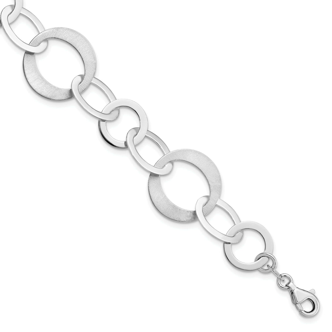 Lovely Rita's Bracelets Sterling Silver Polished Brushed Link Bracelet