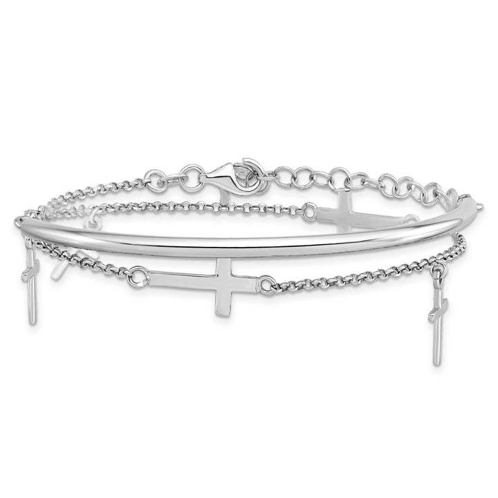 Lovely Rita's Bracelets Sterling Silver Polished Crosses Wrap Bracelet