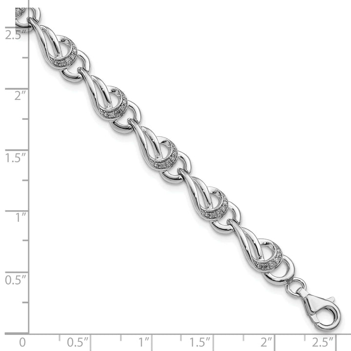 Lovely Rita's Bracelets Sterling Silver Polished Diamond Bracelet