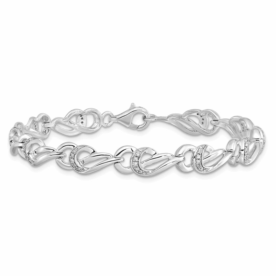 Lovely Rita's Bracelets Sterling Silver Polished Diamond Bracelet