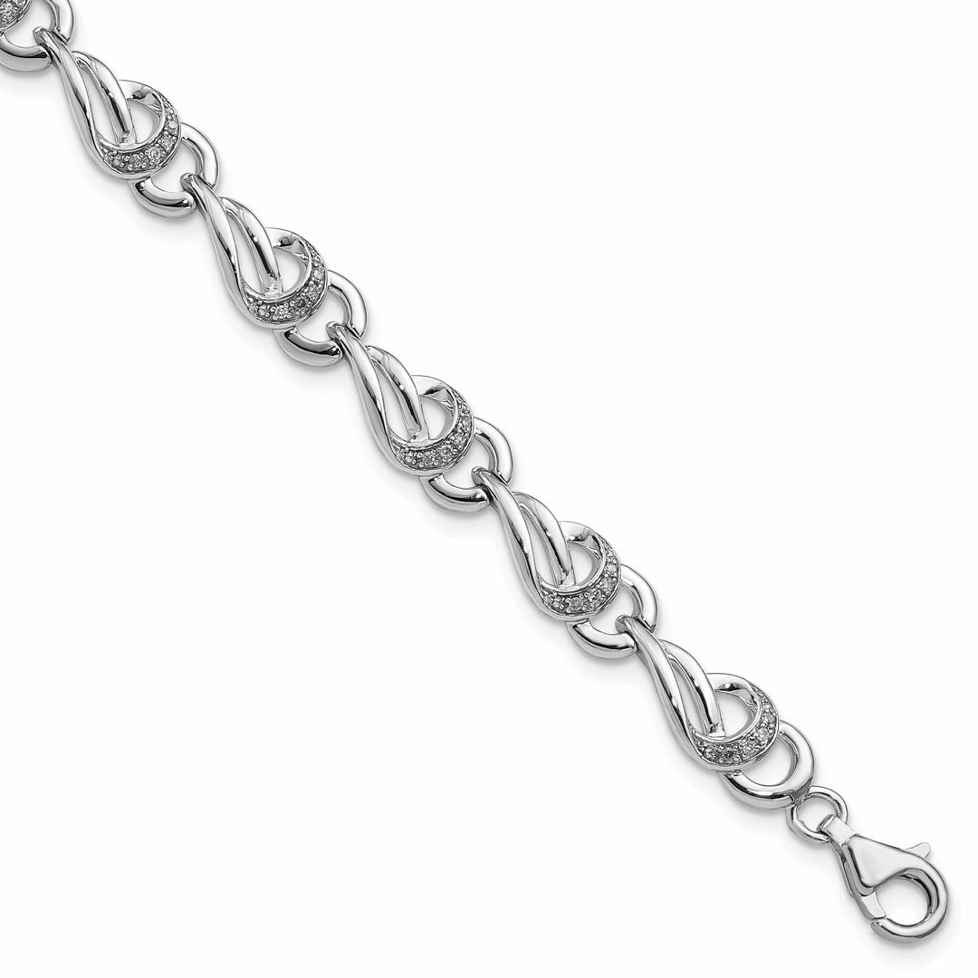Lovely Rita's Bracelets Sterling Silver Polished Diamond Bracelet