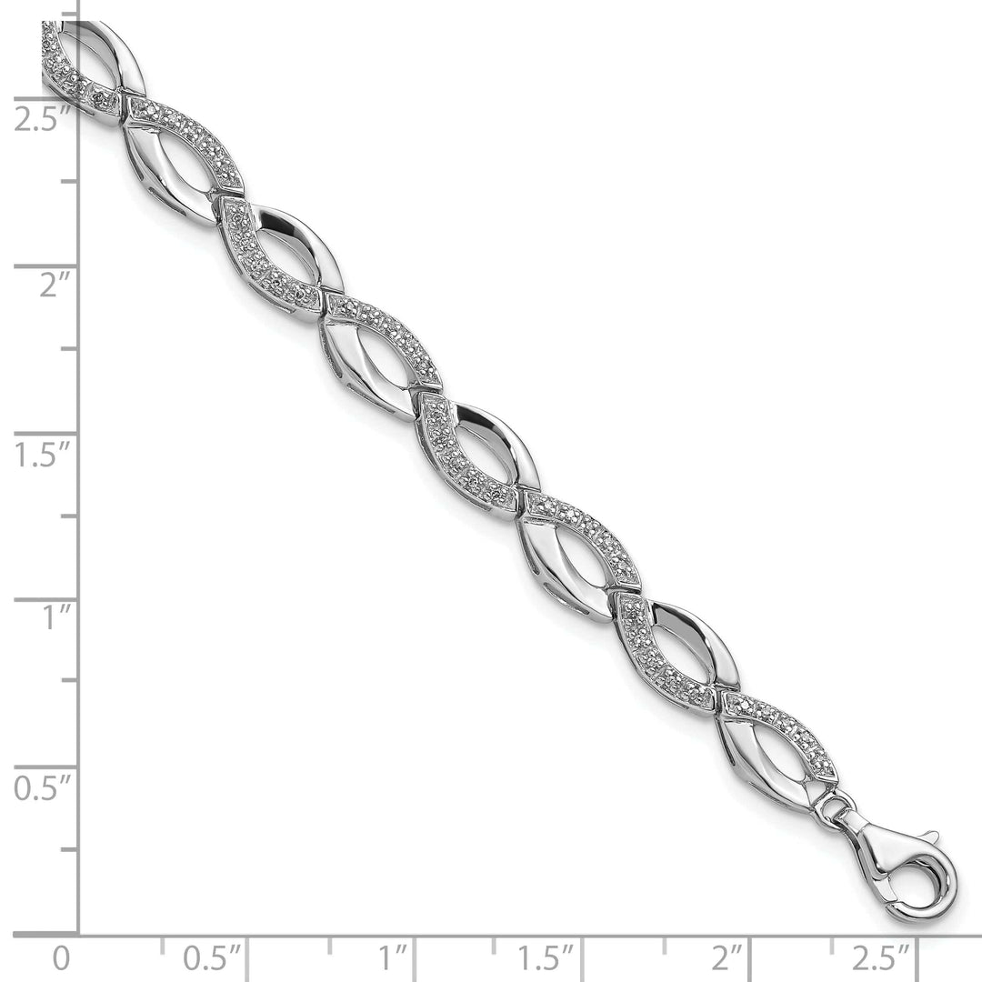 Lovely Rita's Bracelets Sterling Silver Polished Diamond Bracelet