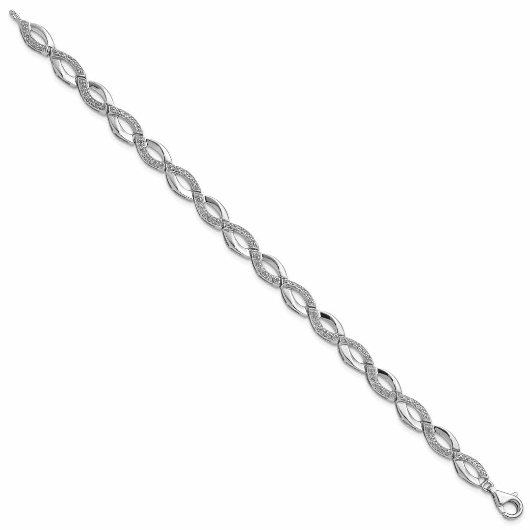 Lovely Rita's Bracelets Sterling Silver Polished Diamond Bracelet