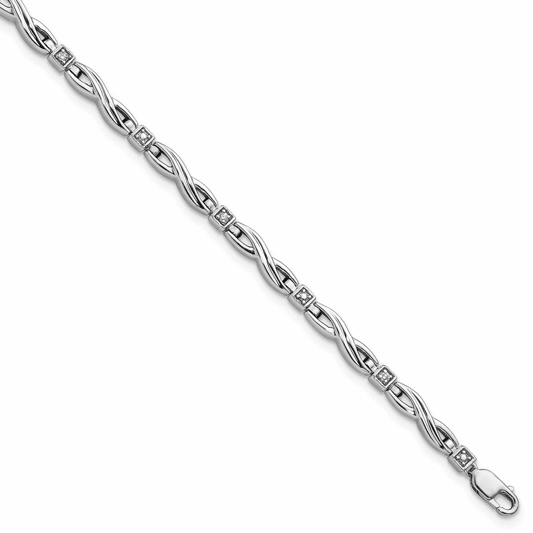 Lovely Rita's Bracelets Sterling Silver Polished Diamond Bracelet