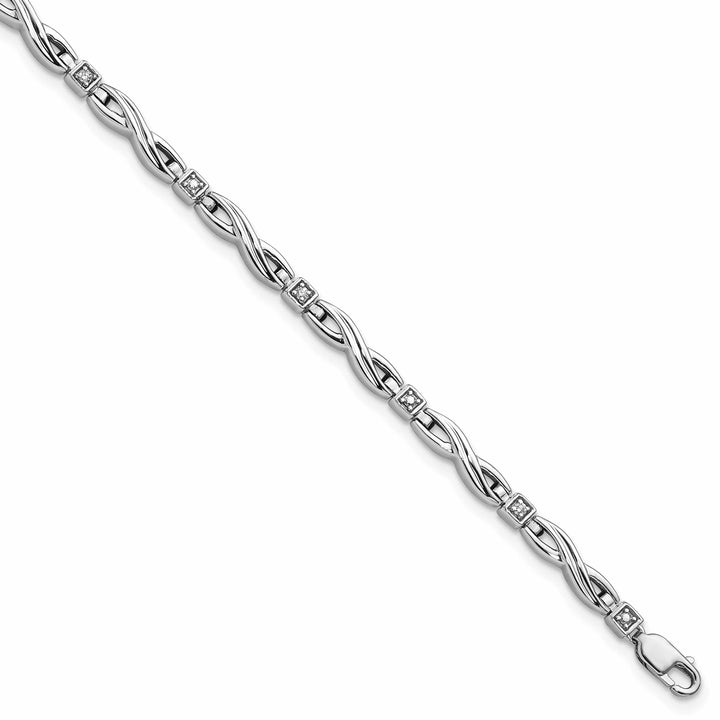 Lovely Rita's Bracelets Sterling Silver Polished Diamond Bracelet