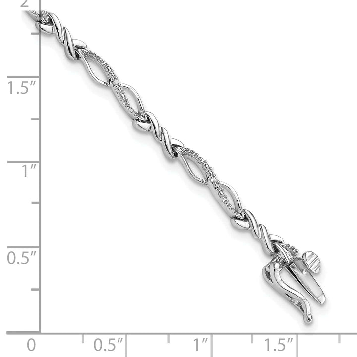 Lovely Rita's Bracelets Sterling Silver Polished Diamond Bracelet