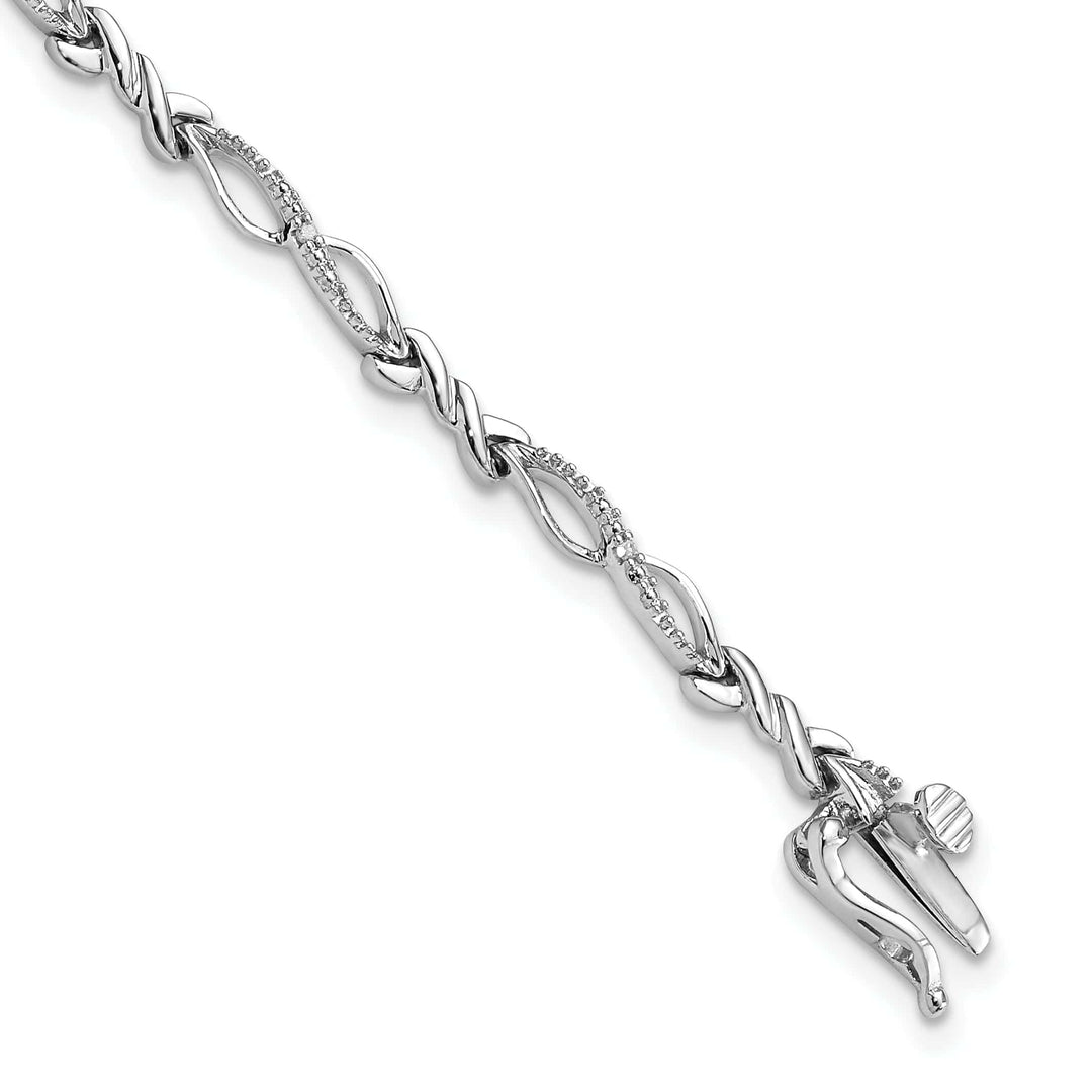 Lovely Rita's Bracelets Sterling Silver Polished Diamond Bracelet
