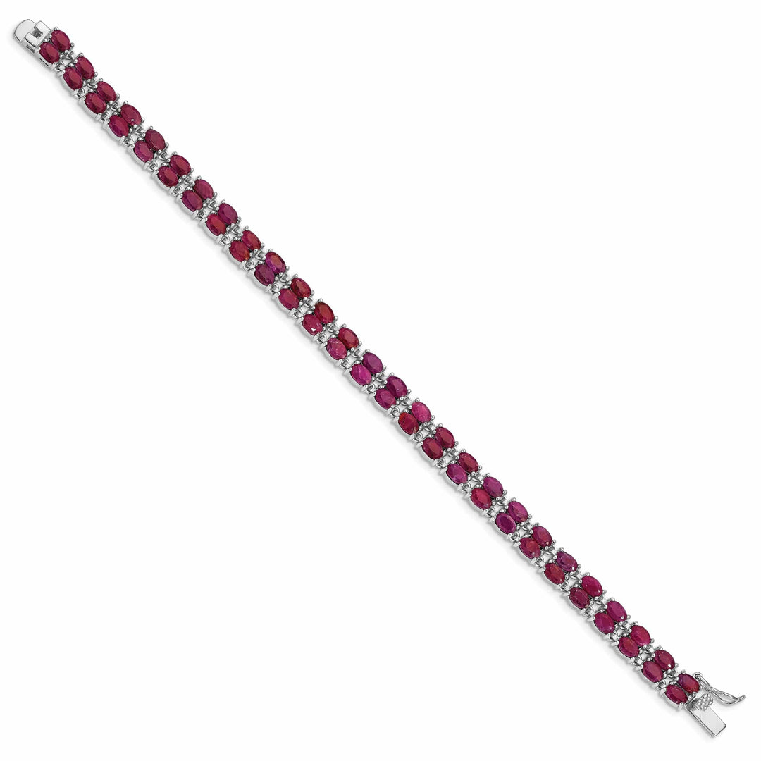Lovely Rita's Bracelets Sterling Silver Polished Rhodium Ruby Bracelet