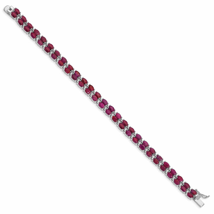 Lovely Rita's Bracelets Sterling Silver Polished Rhodium Ruby Bracelet
