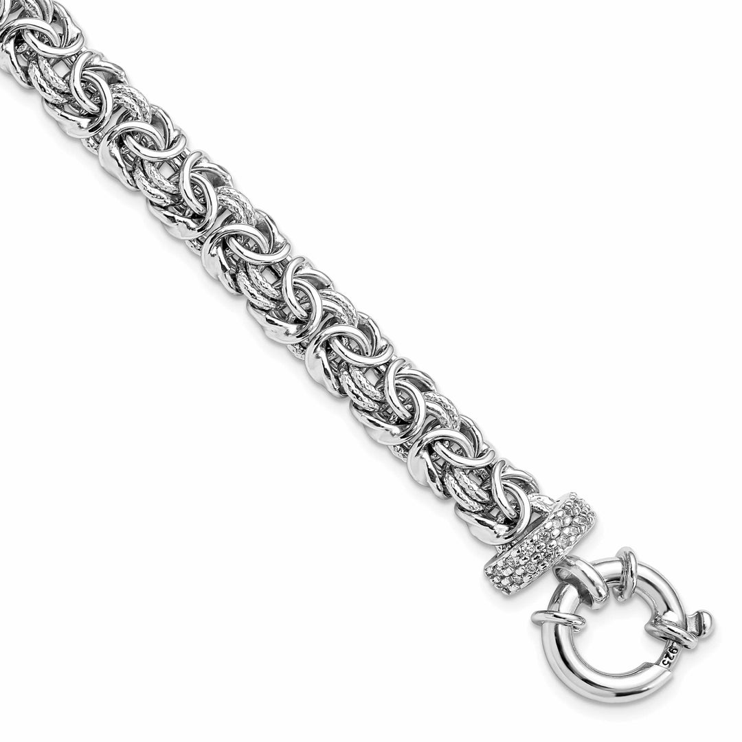 Lovely Rita's Bracelets Sterling Silver Polished Textured C.Z Bracelet