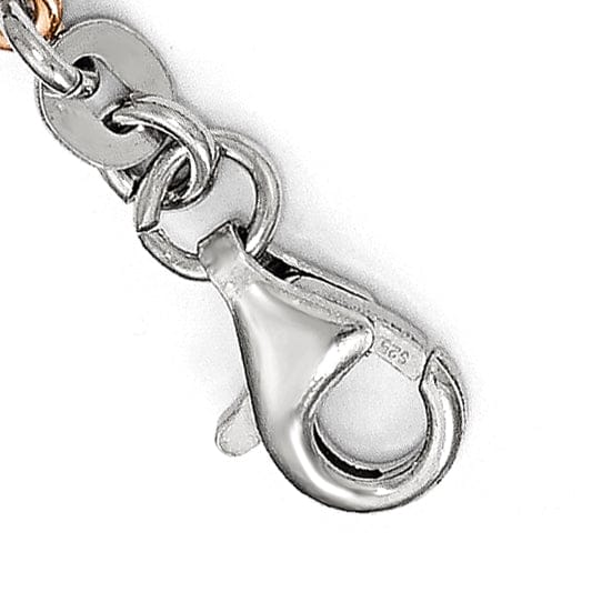 Lovely Rita's Bracelets Sterling Silver Rose Gold-tone Cross Bracelet