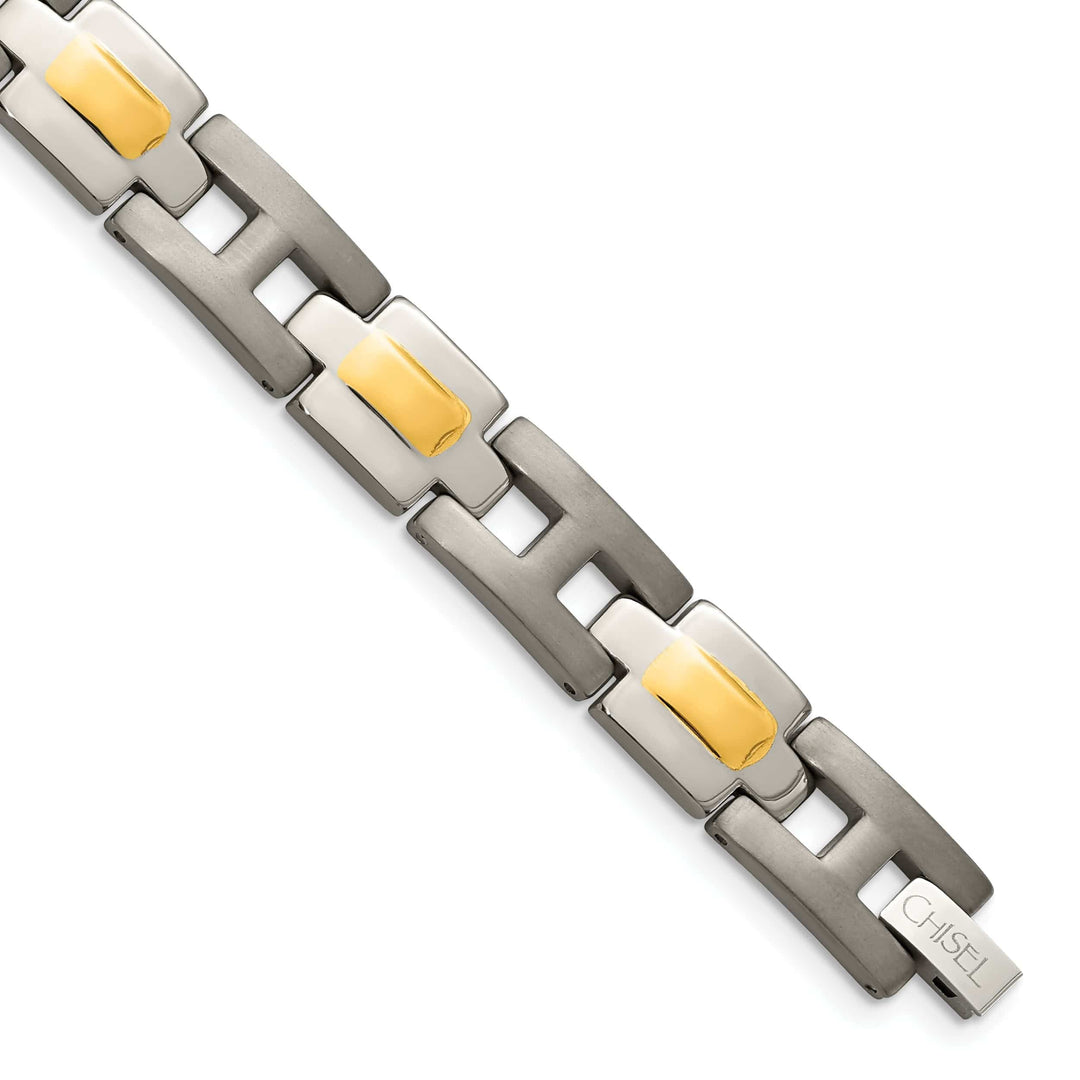 Chisel Bracelets Titanium 24k Gold Plating Hypoallergenic Bracelet