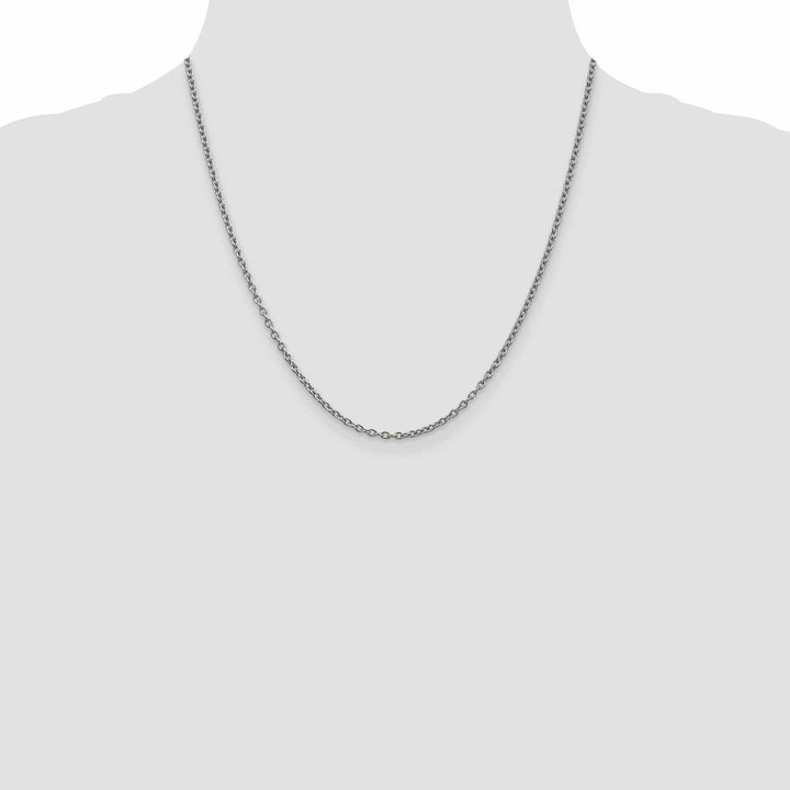 Lovely Rita's Chains 14k White Gold 2.40mm Round Link Cable Chain