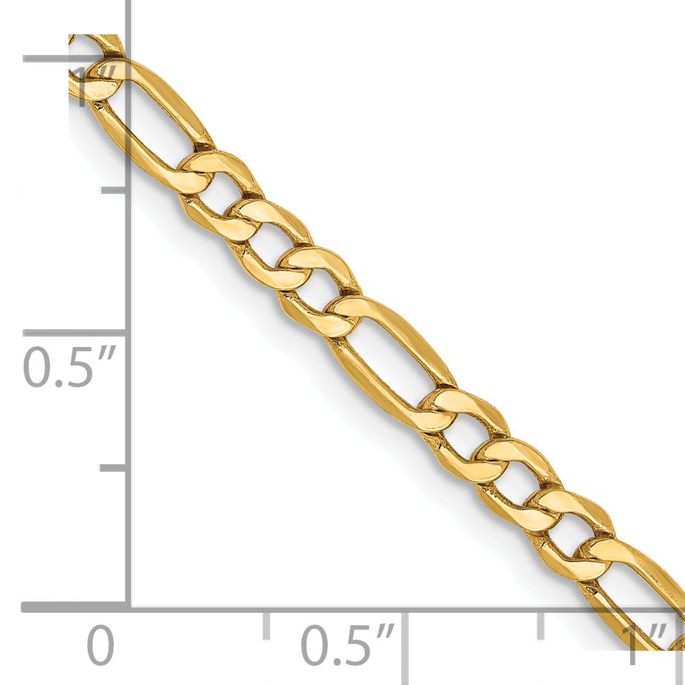 Lovely Rita's Chains 14k Yellow Gold 3.50-mm Semi Solid Figaro Chain