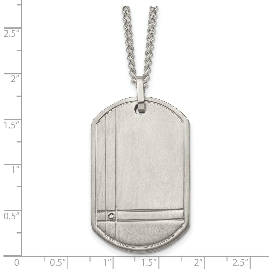 Chisel Chains Titanium Diamond Accent Dog Tag Chains