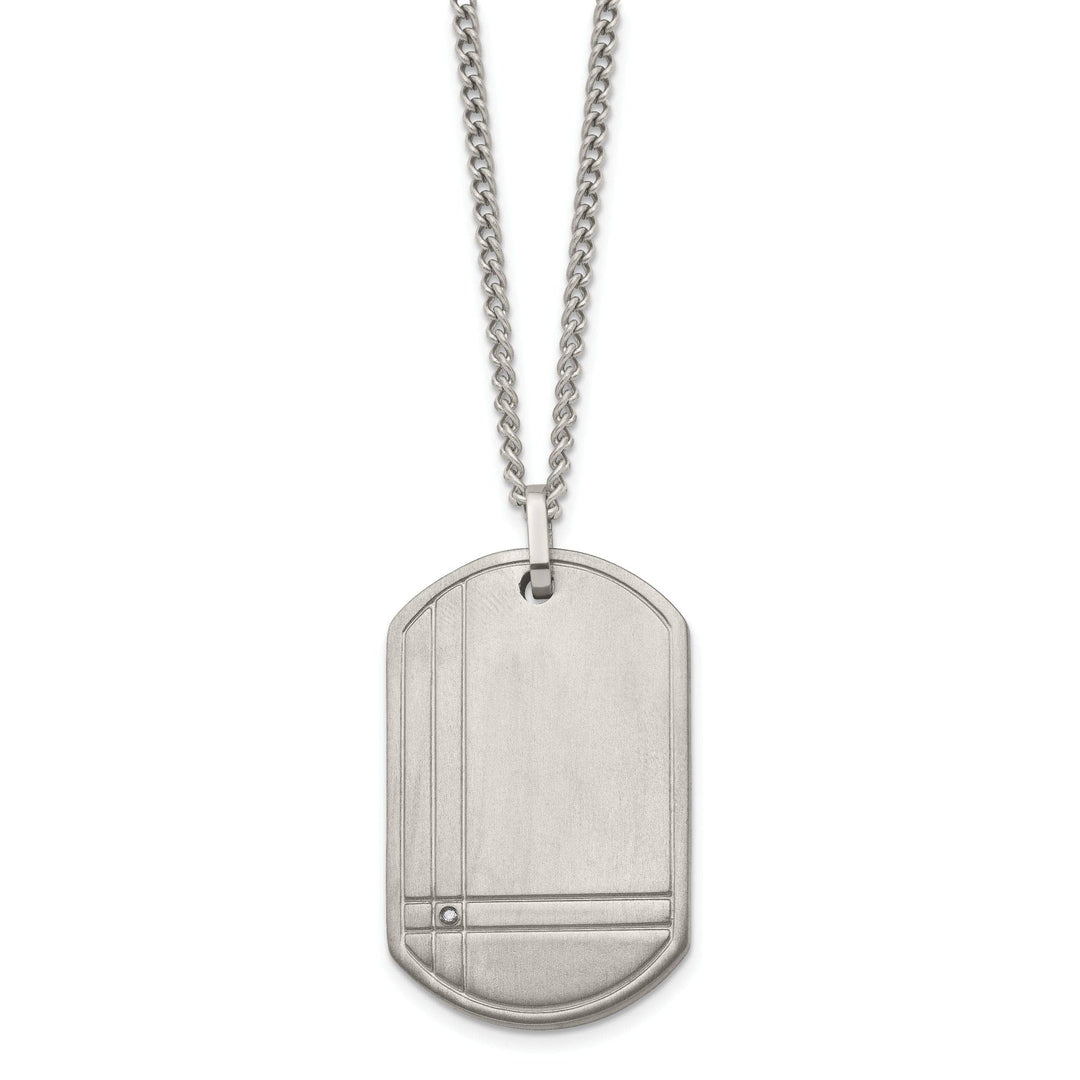Chisel Chains Titanium Diamond Accent Dog Tag Chains