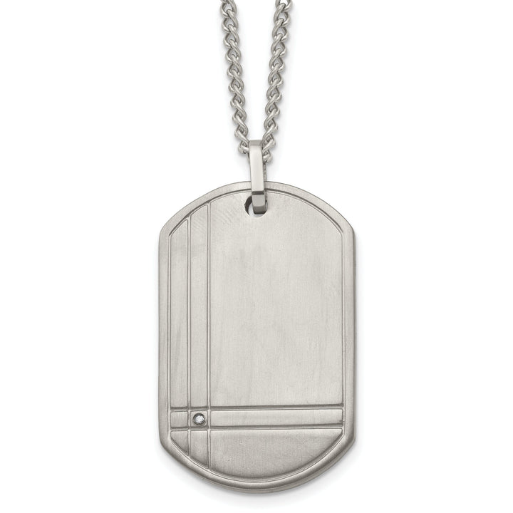 Chisel Chains Titanium Diamond Accent Dog Tag Chains