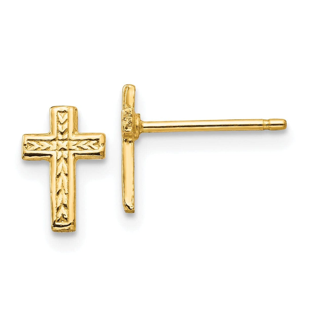 Lovely Rita's Earrings 14k Yellow Gold Polished Cross Earrings