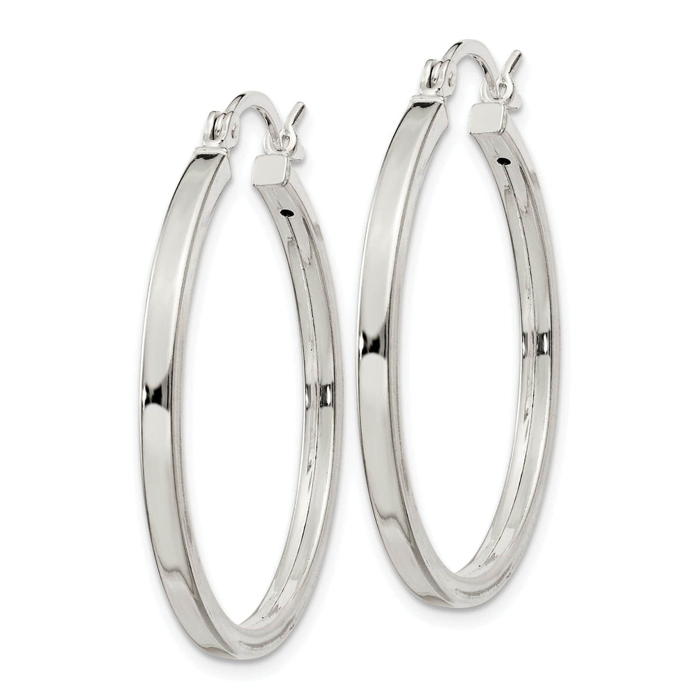 Lovely Rita's Earrings Silver Polished Hollow Hoop Hinged Back Earring