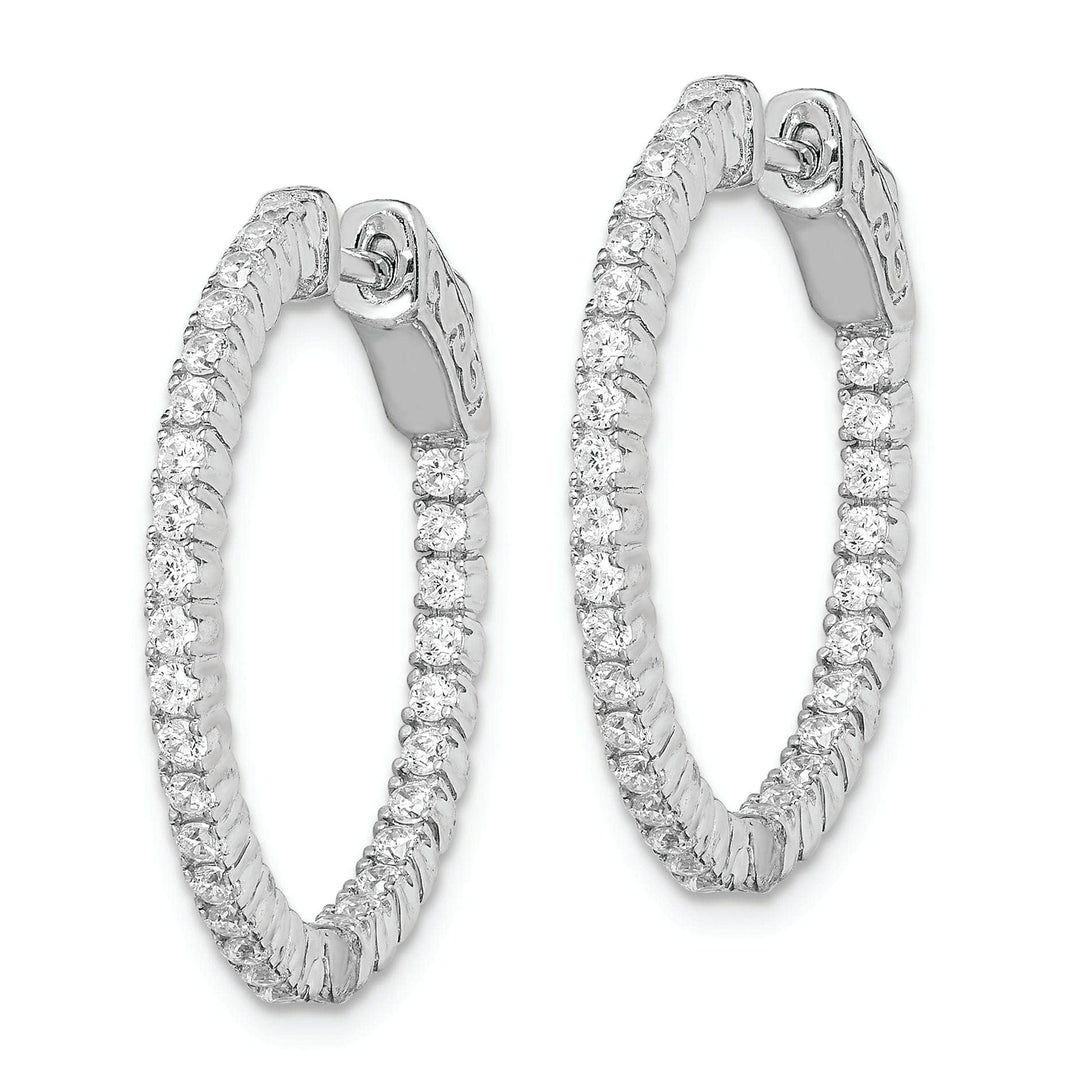 Sterling Shimmer Earrings Sterling Silver CZ Hoop Earrings