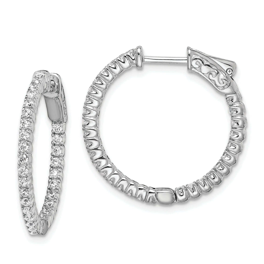 Sterling Shimmer Earrings Sterling Silver CZ Hoop Earrings
