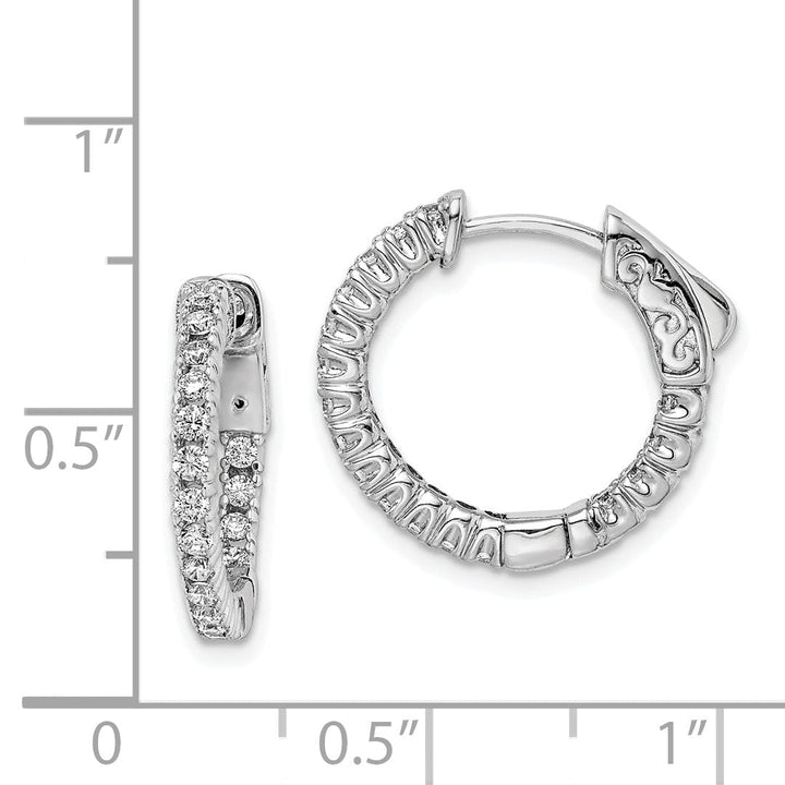 Sterling Shimmer Earrings Sterling Silver CZ Hoop Earrings