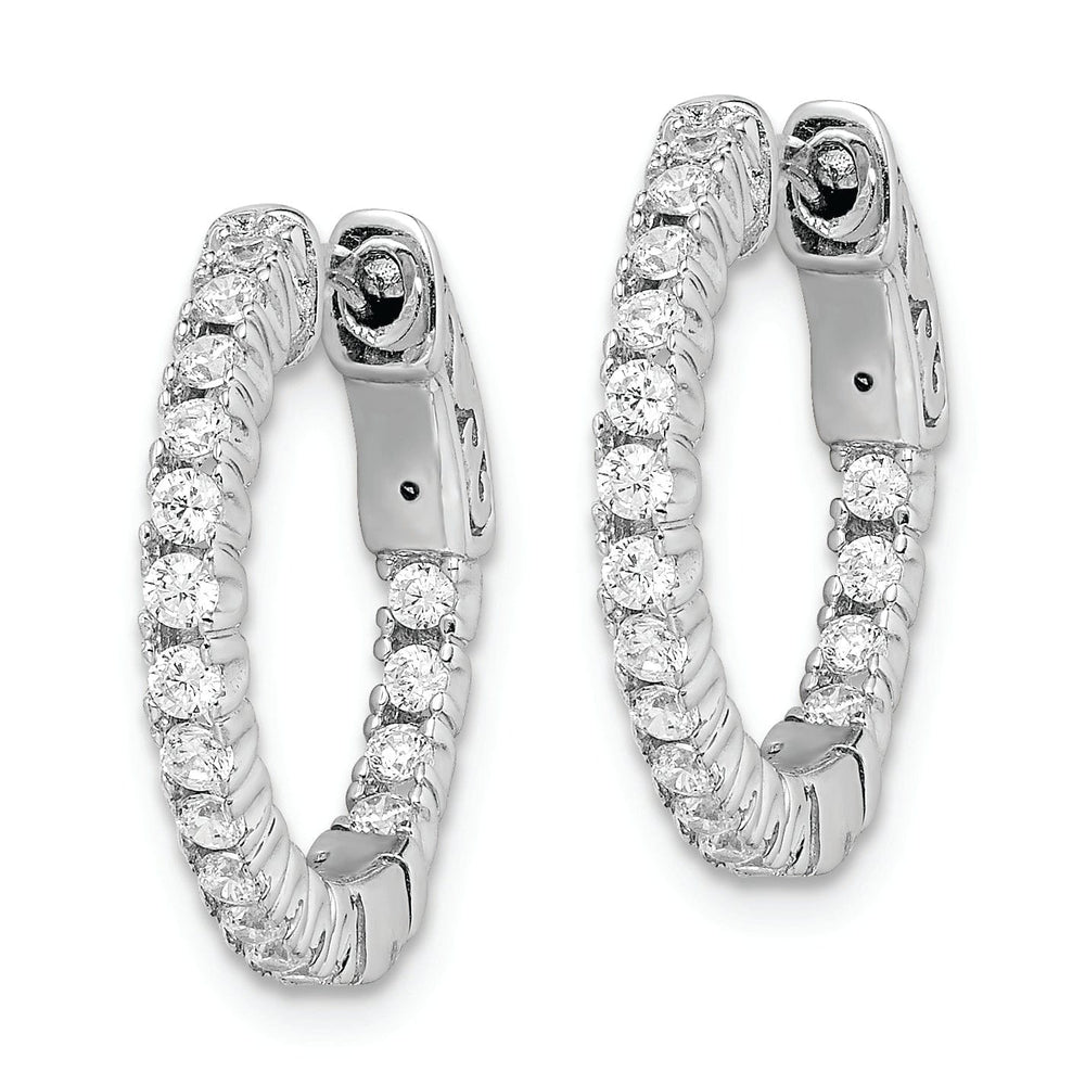 Sterling Shimmer Earrings Sterling Silver CZ Hoop Earrings