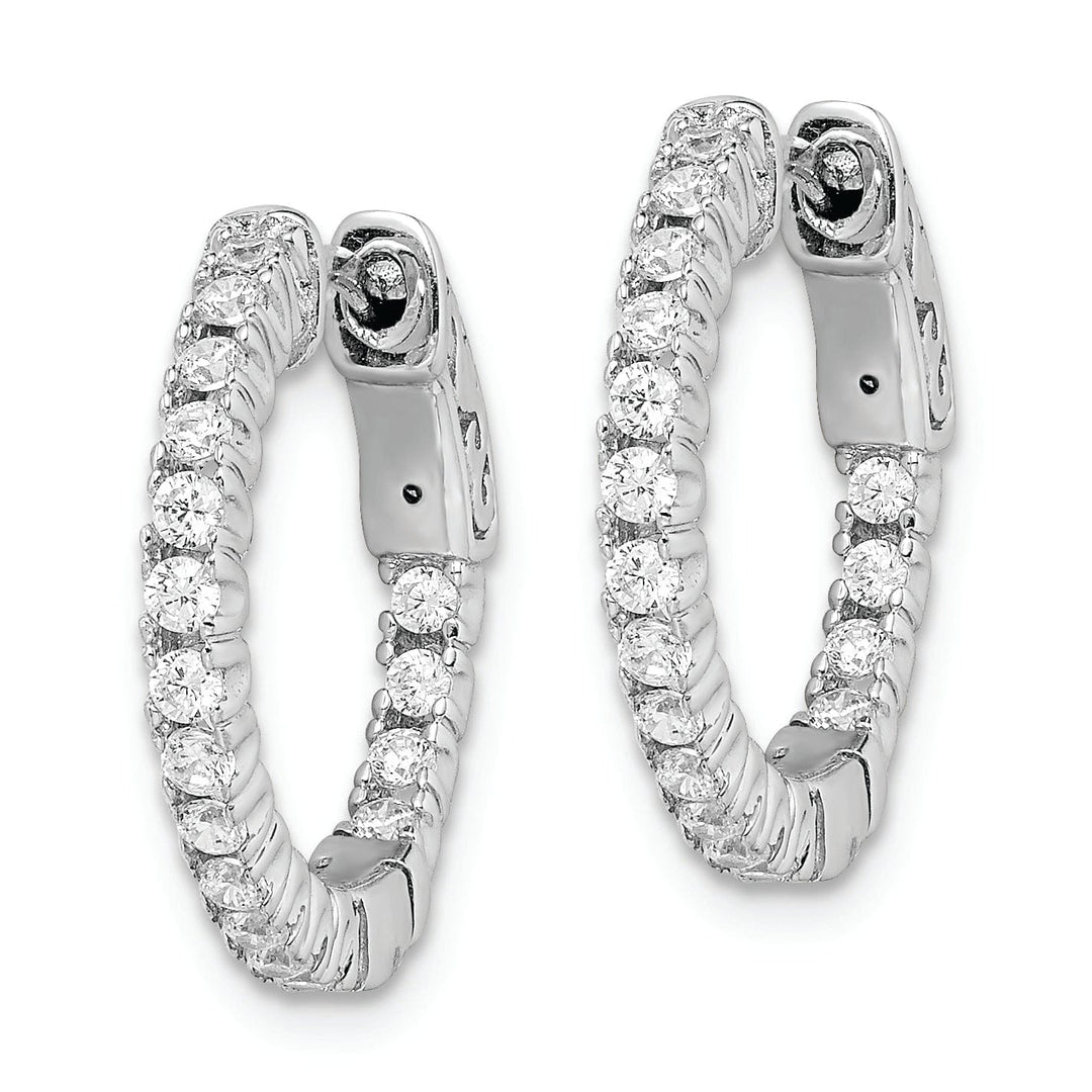 Sterling Shimmer Earrings Sterling Silver CZ Hoop Earrings