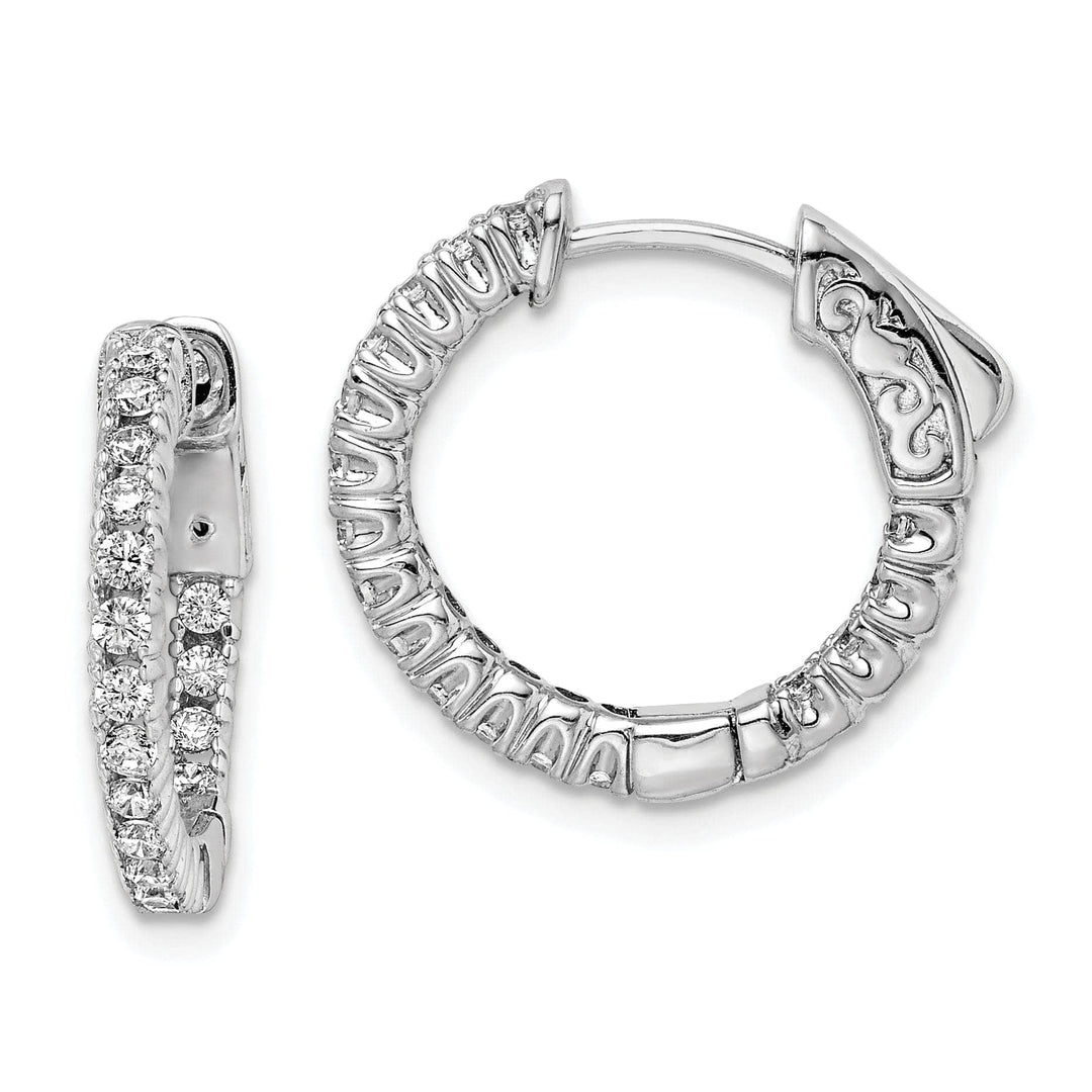 Sterling Shimmer Earrings Sterling Silver CZ Hoop Earrings