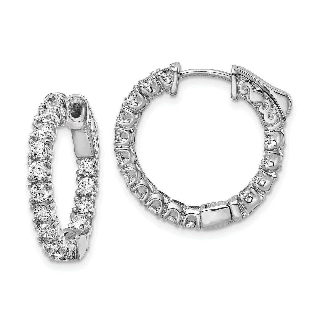 Sterling Shimmer Earrings Sterling Silver CZ Hoop Earrings