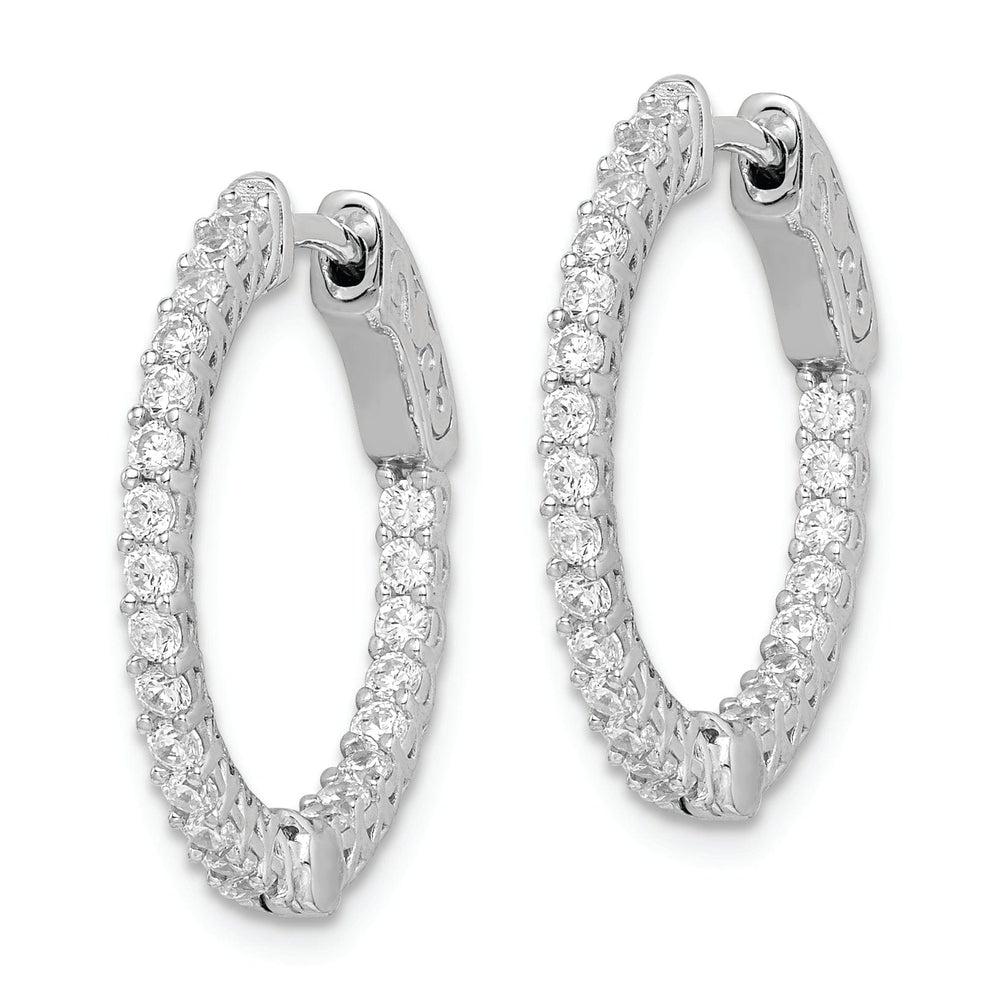 Sterling Shimmer Earrings Sterling Silver CZ Hoop Earrings