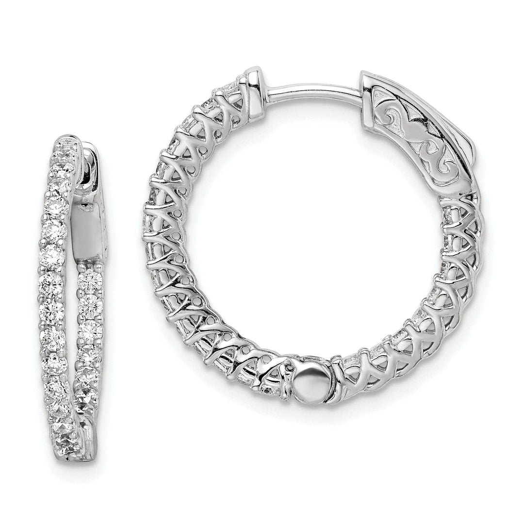 Sterling Shimmer Earrings Sterling Silver CZ Hoop Earrings