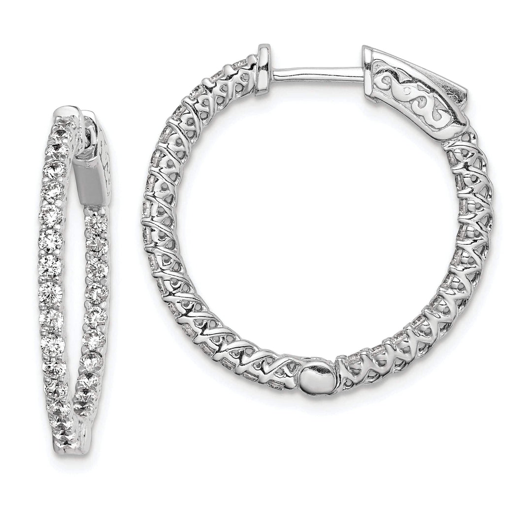 Sterling Shimmer Earrings Sterling Silver CZ Hoop Earrings