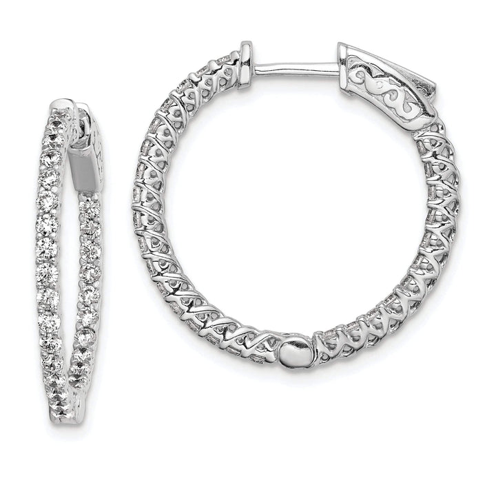Sterling Shimmer Earrings Sterling Silver CZ Hoop Earrings