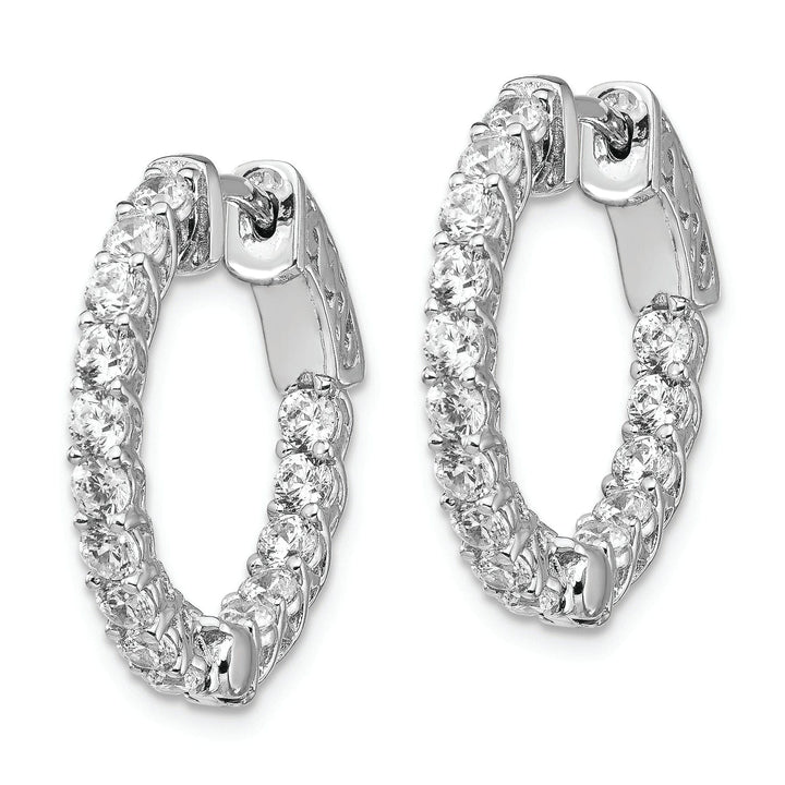 Sterling Shimmer Earrings Sterling Silver CZ Hoop Earrings